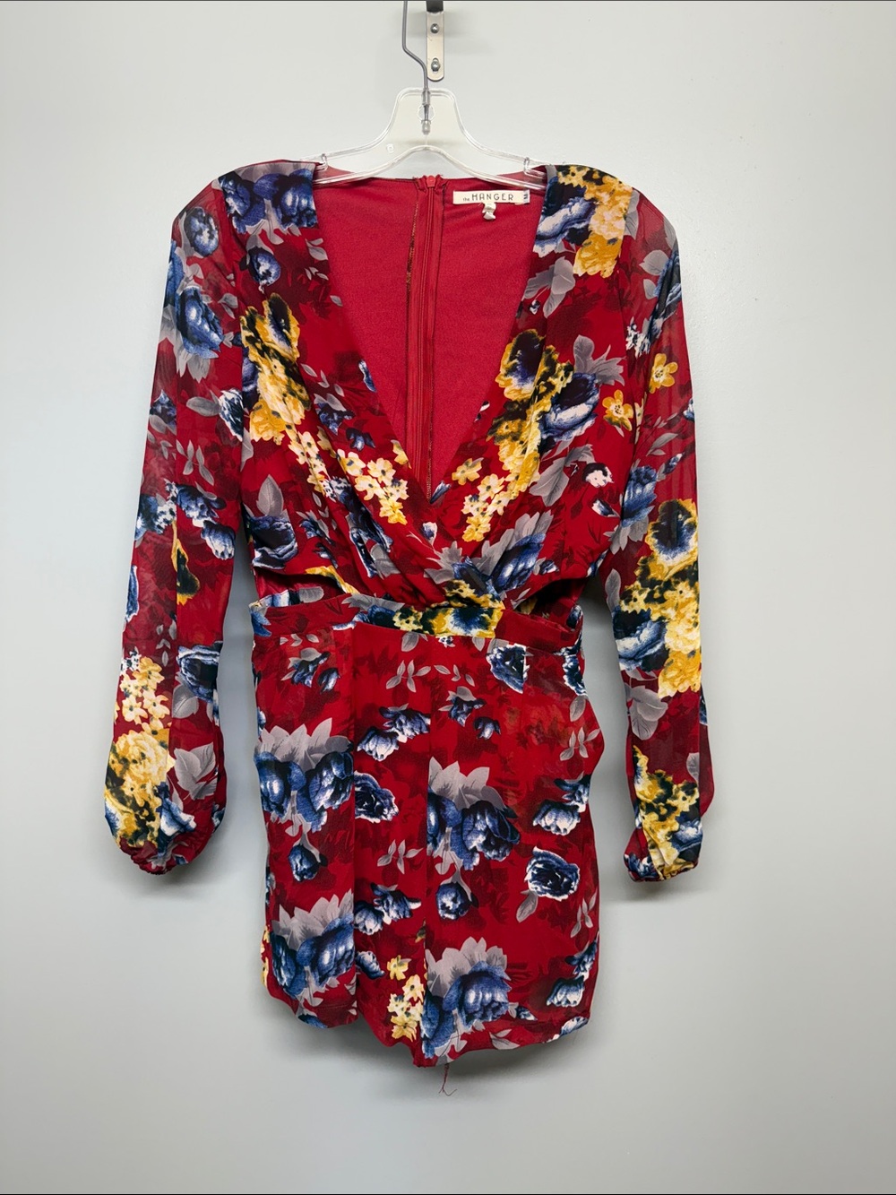 The Hanger Red Floral Print Romper